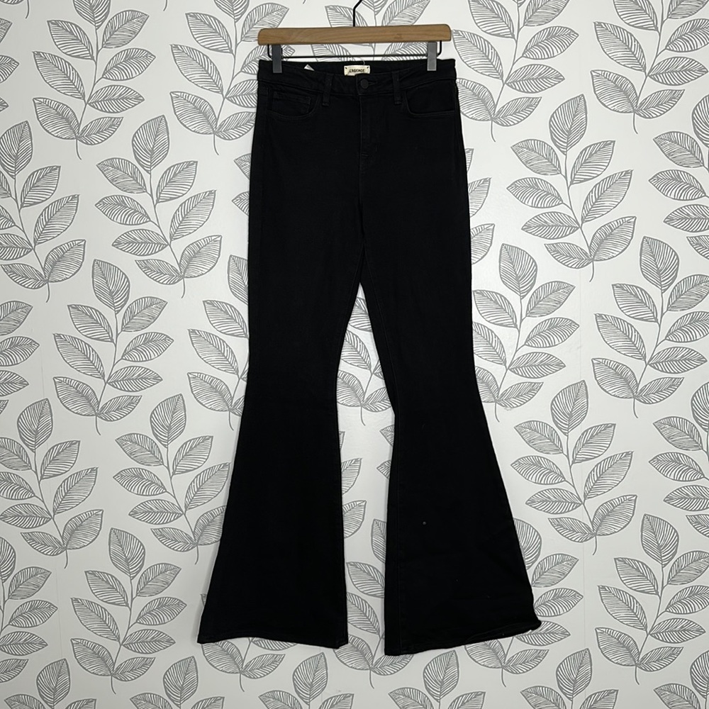 L'agence Black Wide Leg Flare Jeans Bell Bottom Size 26